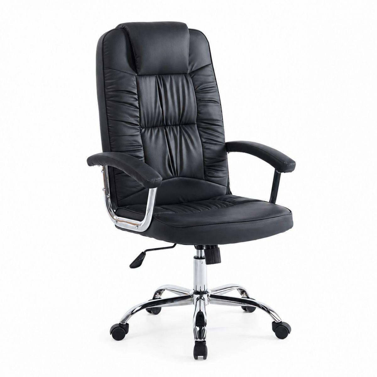 Silla Ejecutiva Negra Acolchada Para Un Espacio Más Profesional-5