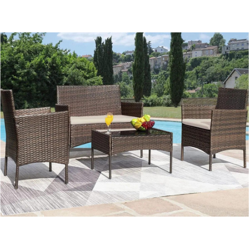 juego de terraza  woven living de rattan cafe -2