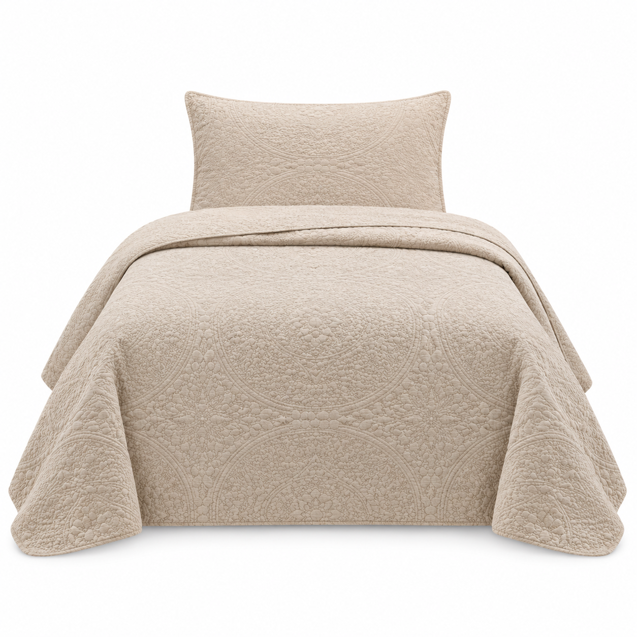 Cubrecama Verano Quilt Wonder 1.5 P 170x240 Cm Reversible 1 Funda Beige-0