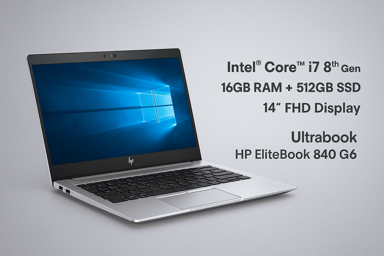 Notebook Hp Elitebook 840g6 Intel I7, 16gb, Pantalla Fhd Plateado-6