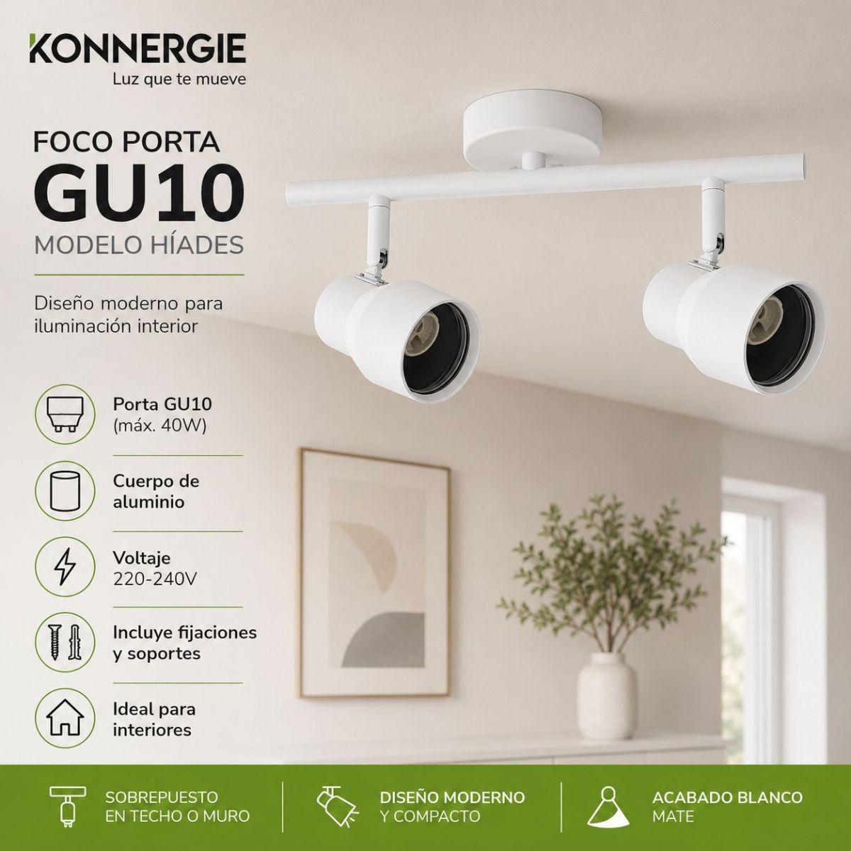 Aplique Doble Blanco Sobrepuesto GU10 Modelo Híades-4