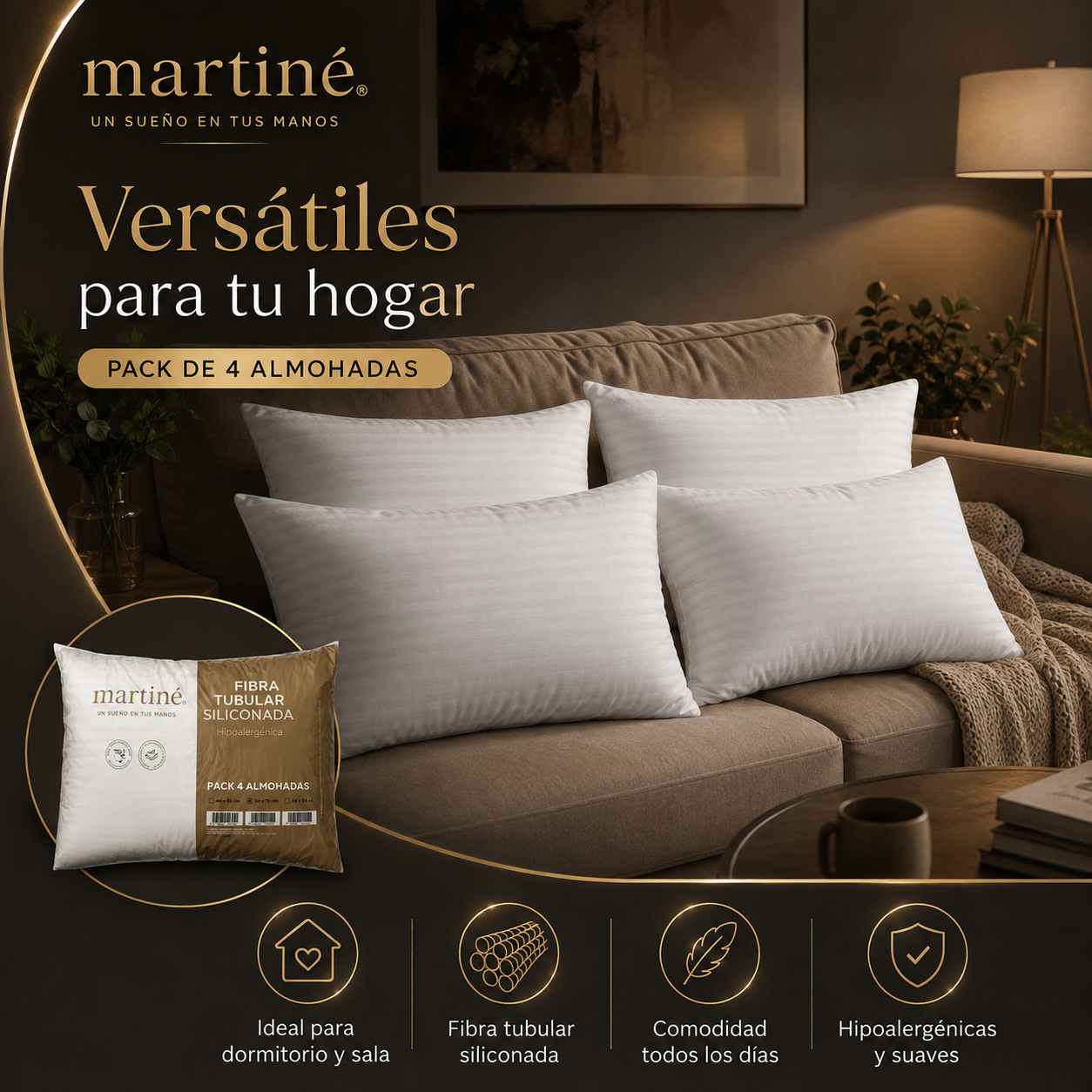 PACK 4 ALMOHADAS MARTINÉ 50 X 70 CM-4