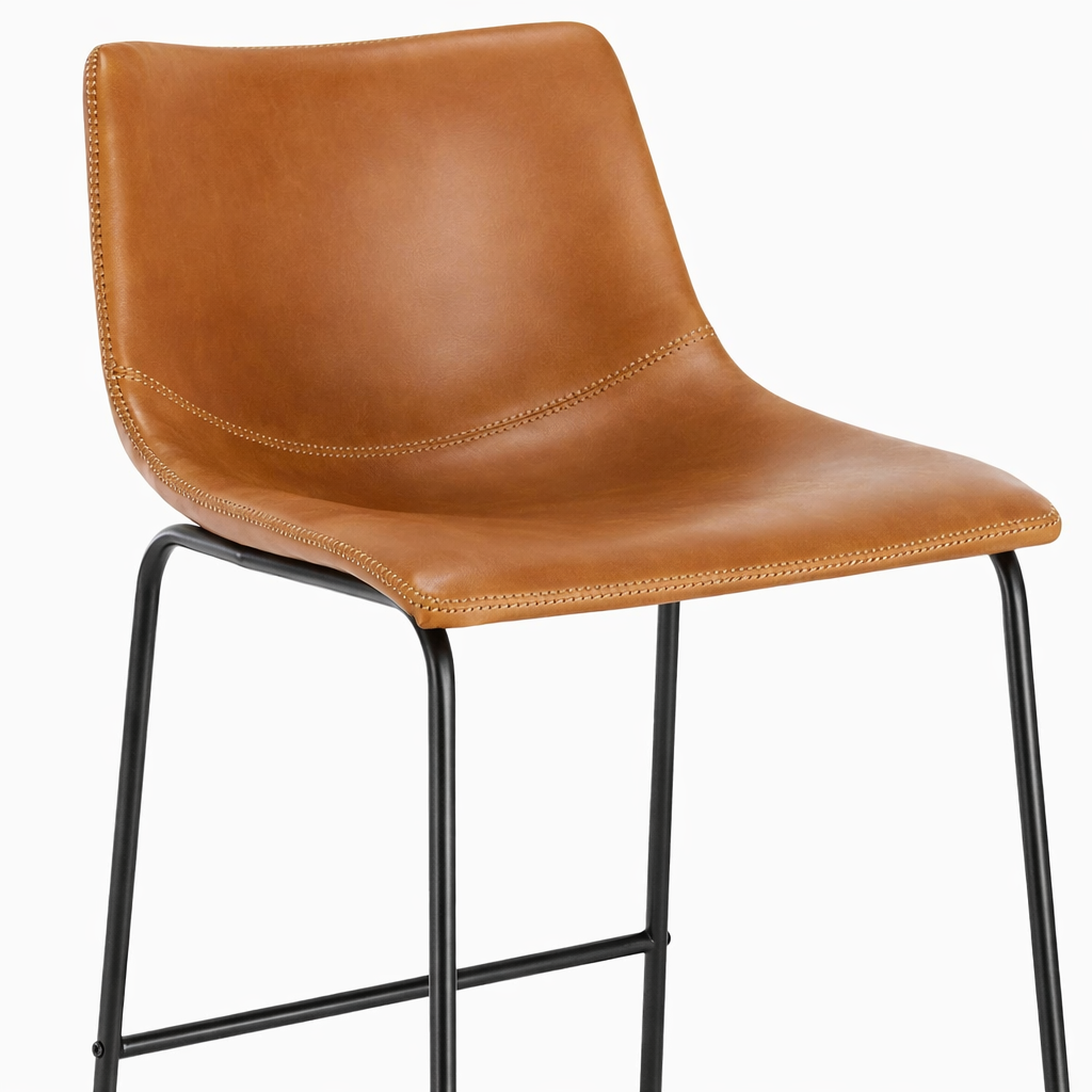 Taburete Cocina Barra Cuero Pu Caramel 48x49x94 Cm-2