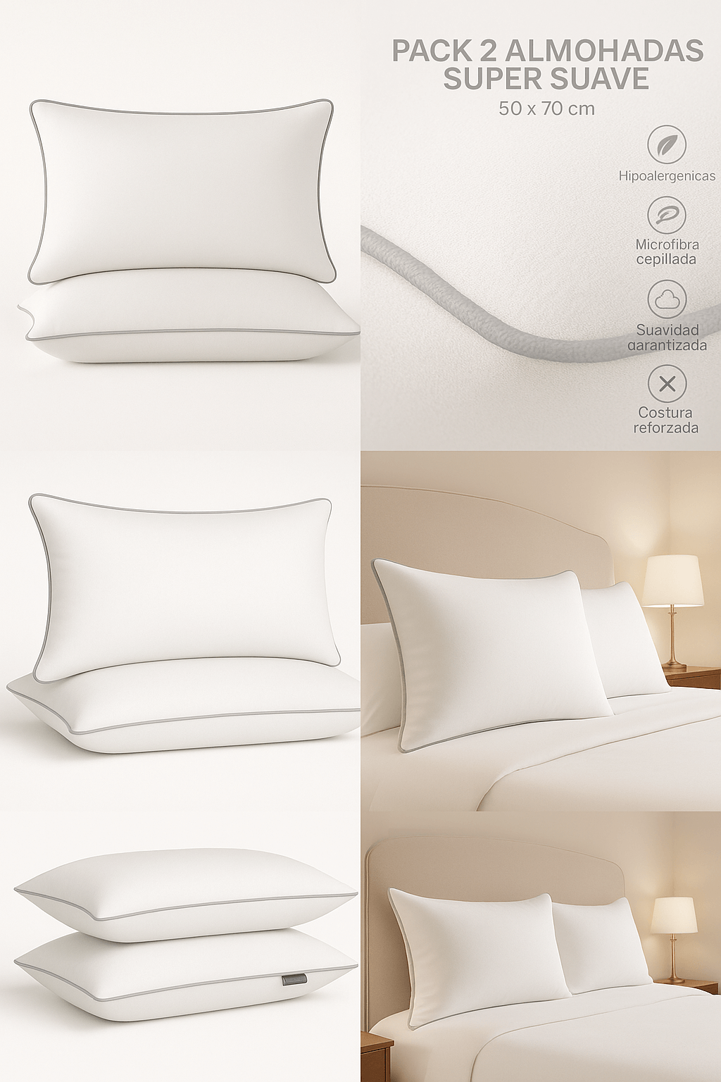 Pack 2 Almohadas Premium Hotel 5 Estrellas 50×70-7