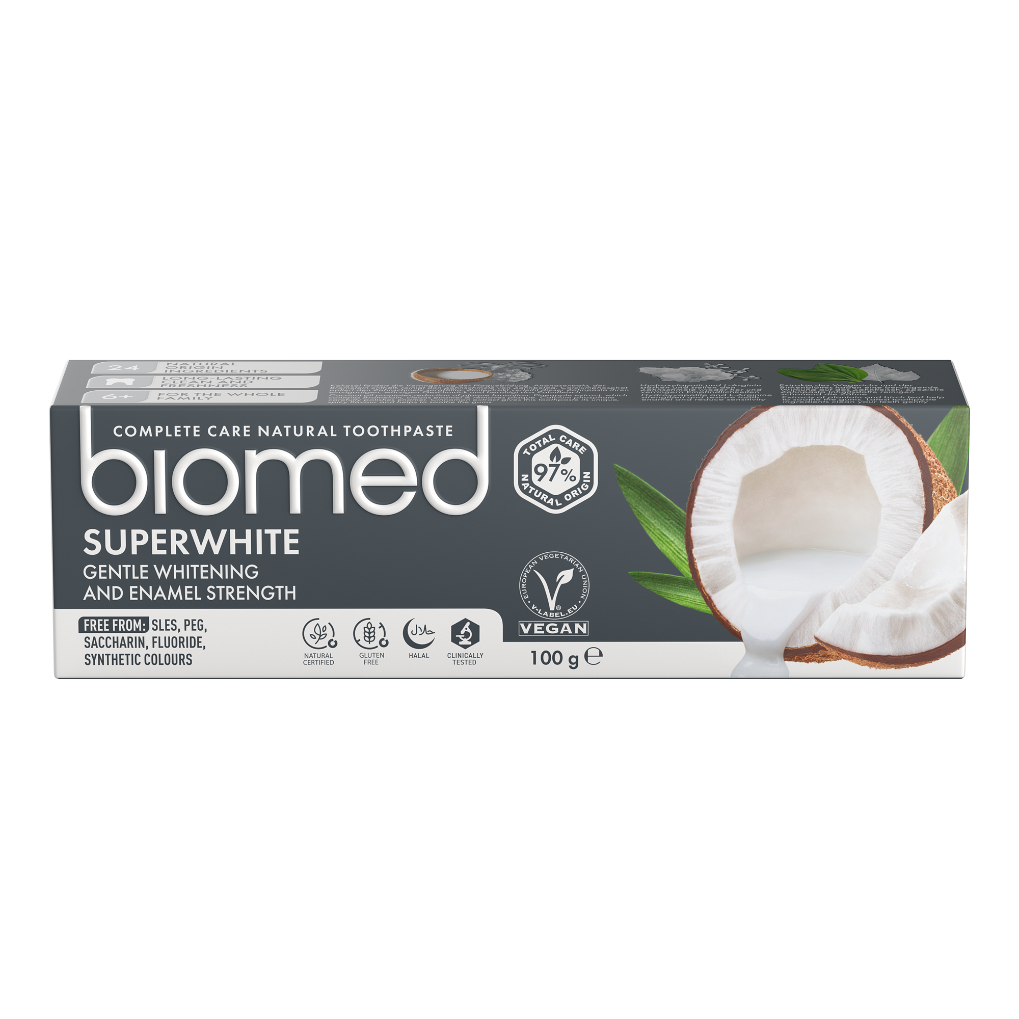 pasta dental natural BIOMED Superwhite 100g, para toda la familia-0