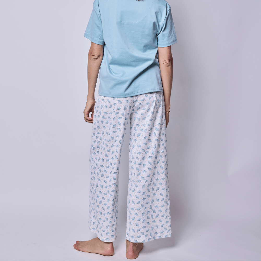 Pijama mujer pantalón y polera botánico algodón pima-2
