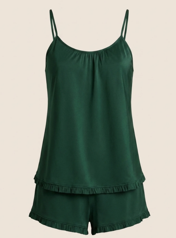 Pijama Olivia verde botella-1