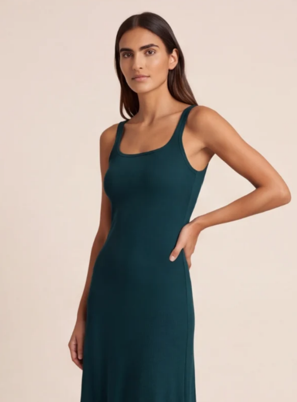 Vestido Clara verde profundo-1