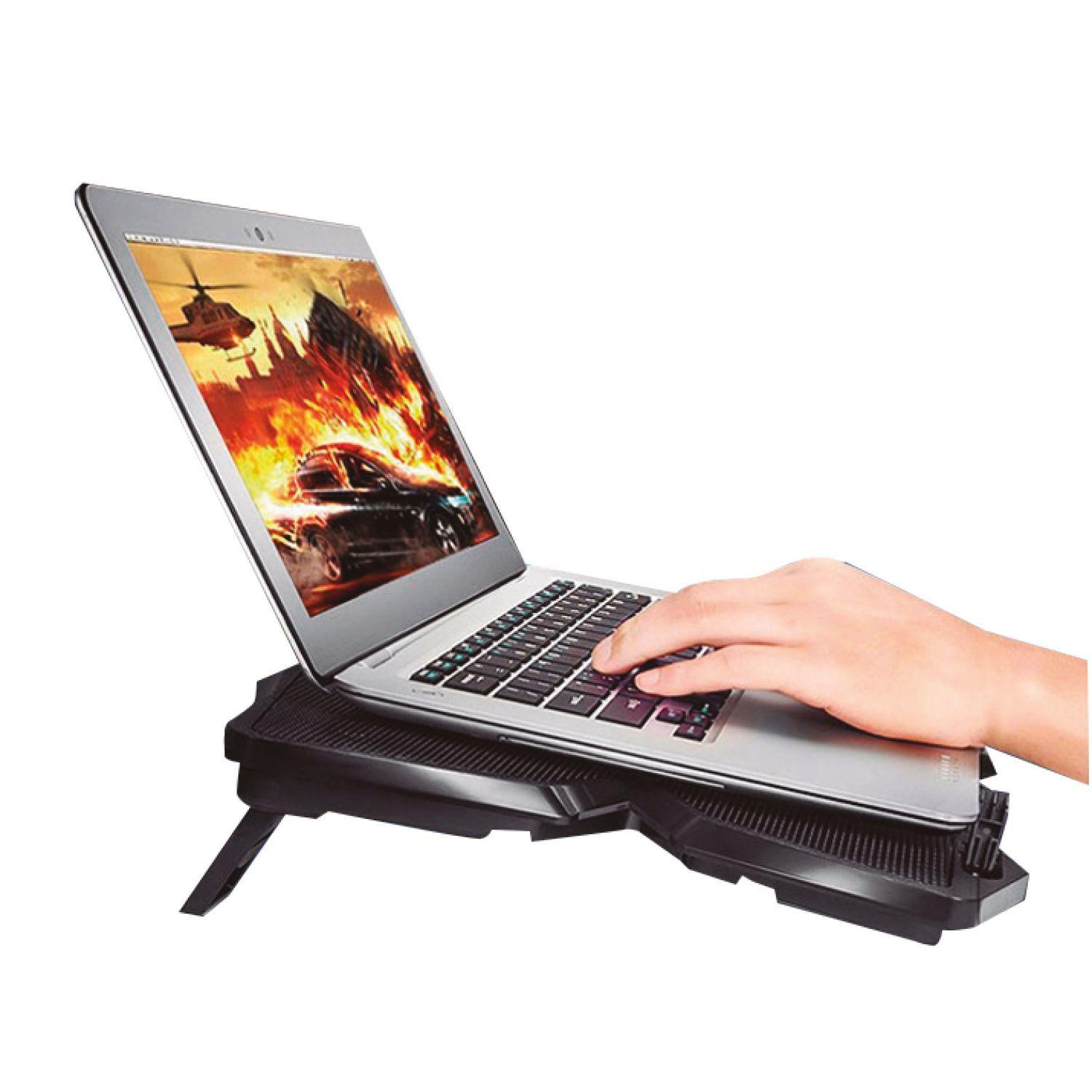 Ventilador Notebook Gamer 4 Aspas Luz Led Azul -1