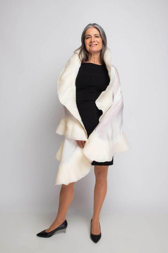 Chal de seda y lana merino Alma-2