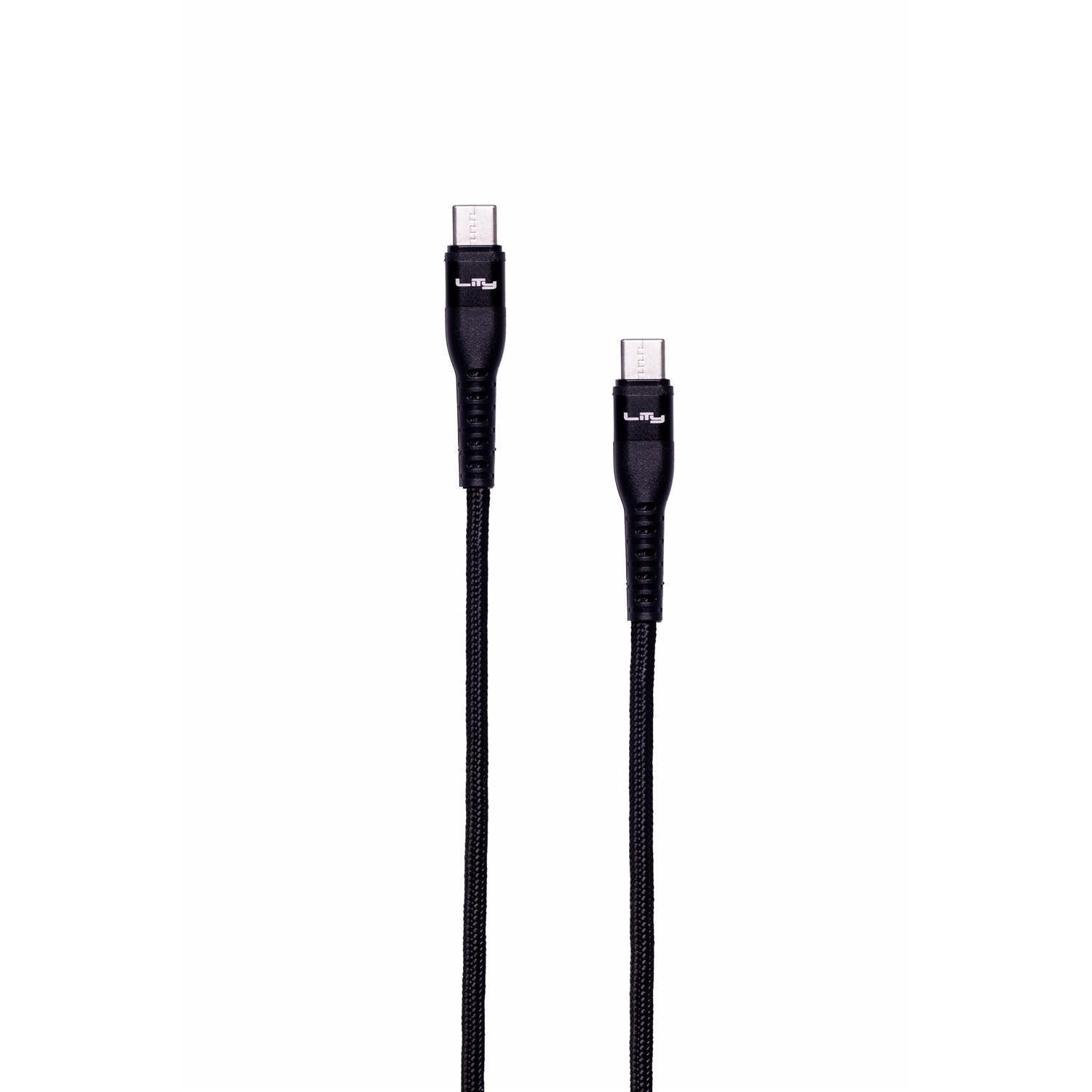 Cable de Carga USB-C/USB-C - 3A 60W 2M Negro C12P Lity-3
