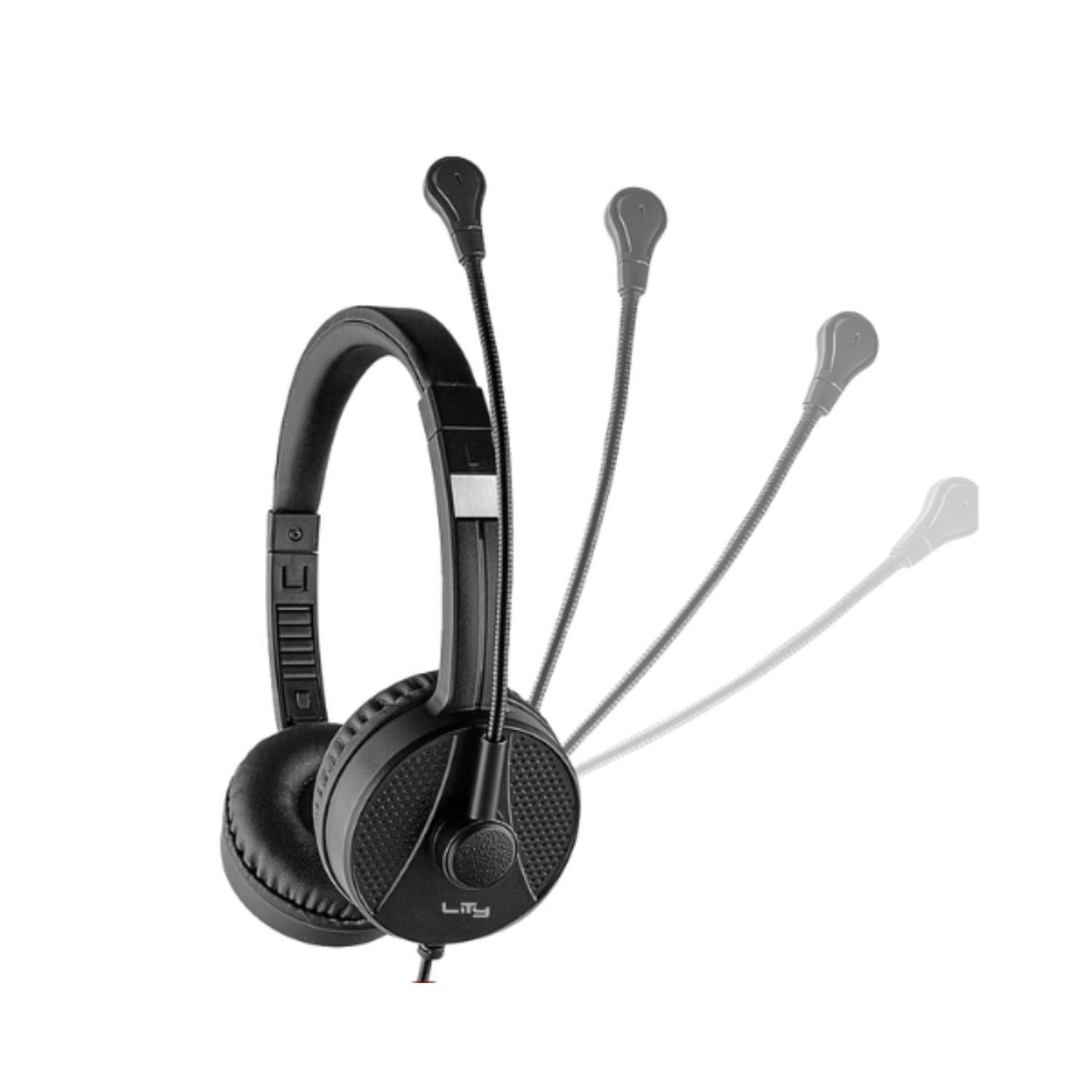 Audífonos Headset C/Cable USB-C Micrófono HC11P Negro Lity-2