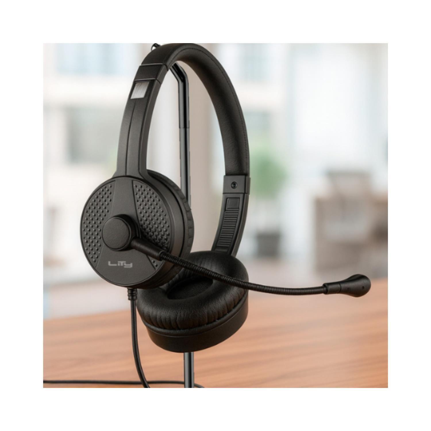 Audífonos Headset C/Cable USB-C Micrófono HC11P Negro Lity-4