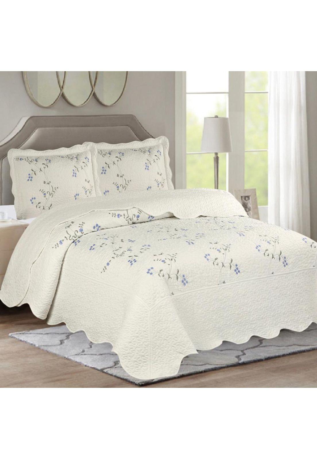 Quilt Andes Bordado Toronto Azul 2 plazas-0
