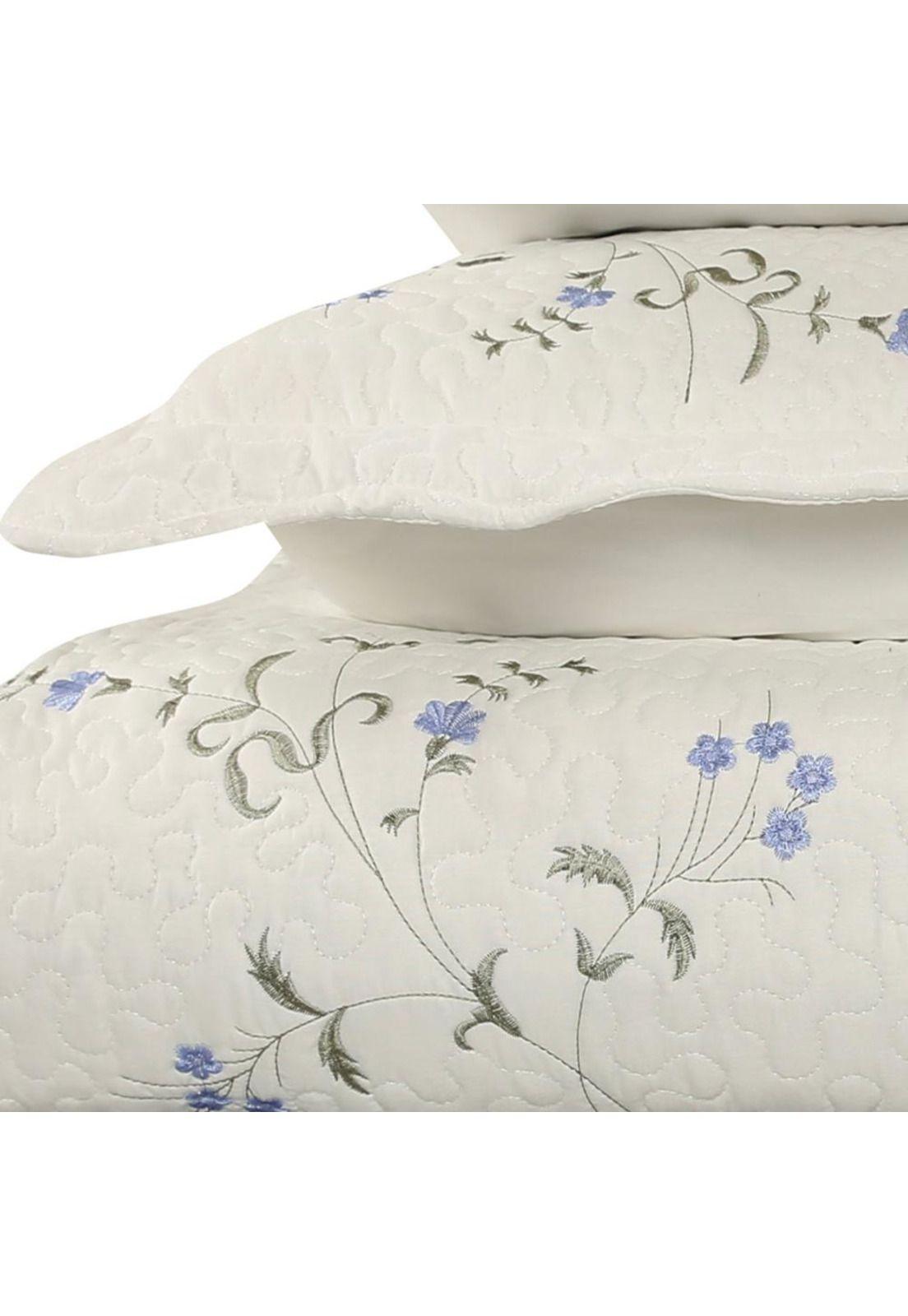 Quilt Andes Bordado Toronto Azul 2 plazas-1