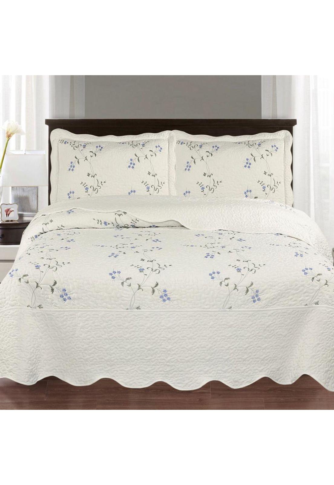 Quilt Andes Bordado Toronto Azul 2 plazas-2