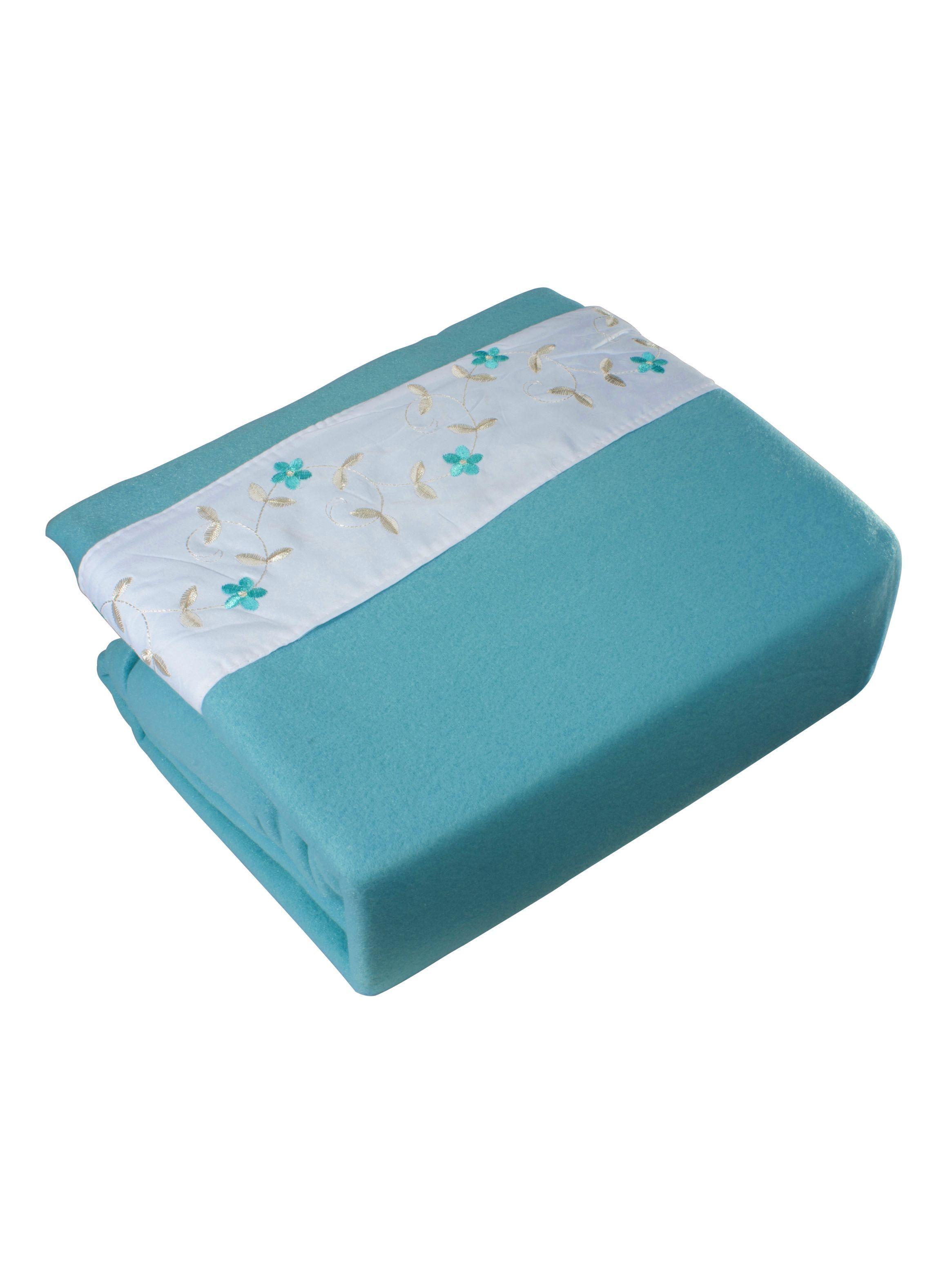 SABANA ANDES POLAR BORDADA FLOR TURQUESA 2 PLAZA-2