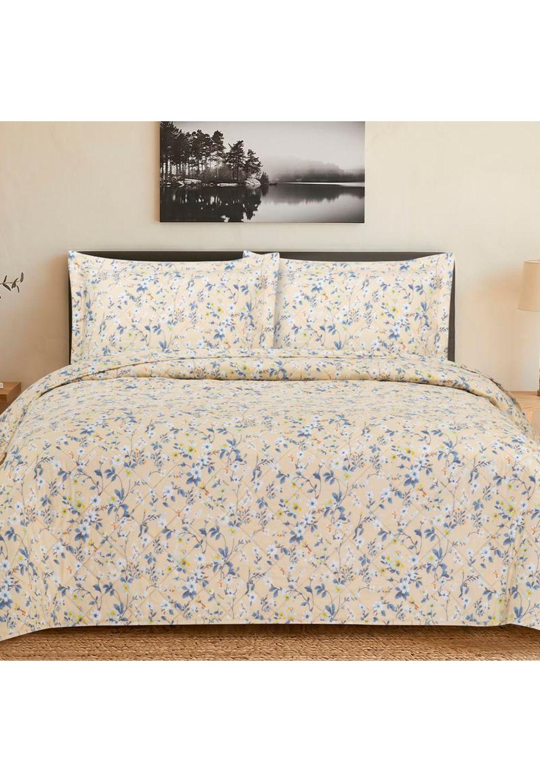 QUILT ANDES ESTAMPADO FLOR BEIGE 2 PL-0
