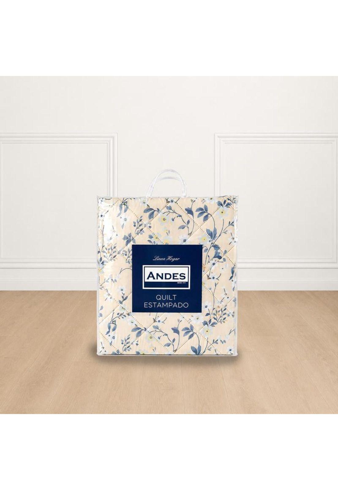 QUILT ANDES ESTAMPADO FLOR BEIGE 2 PL-1