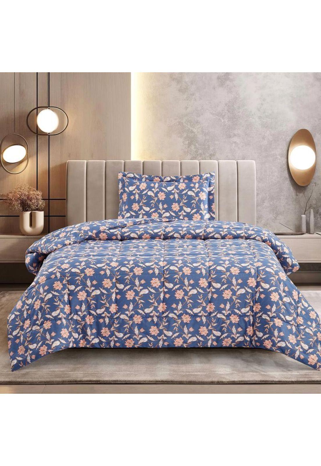 PLUMON ANDES ESTAMPADO FLOR AZUL 26 1.5 PLAZAS-0