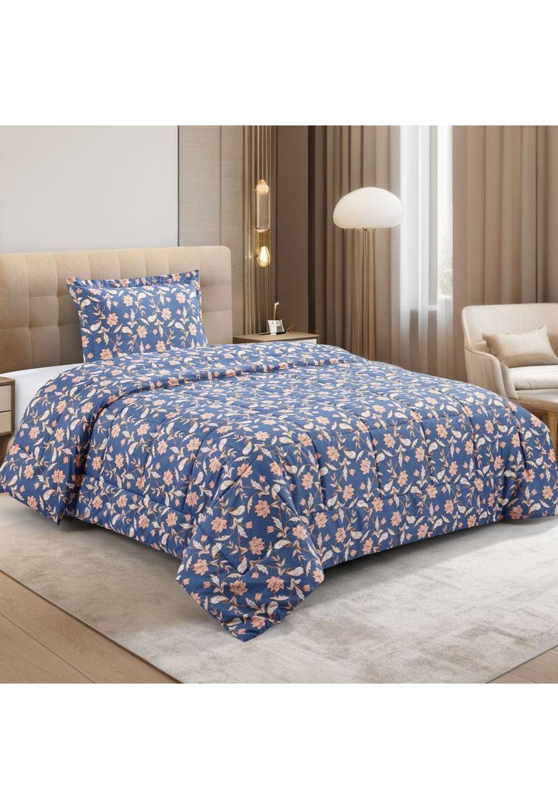 PLUMON ANDES ESTAMPADO FLOR AZUL 26 1.5 PLAZAS-1