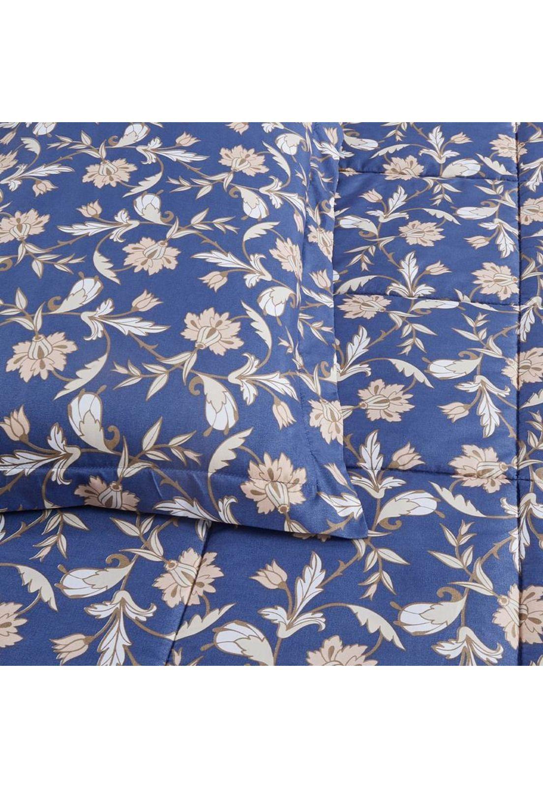 PLUMON ANDES ESTAMPADO FLOR AZUL 26 1.5 PLAZAS-4