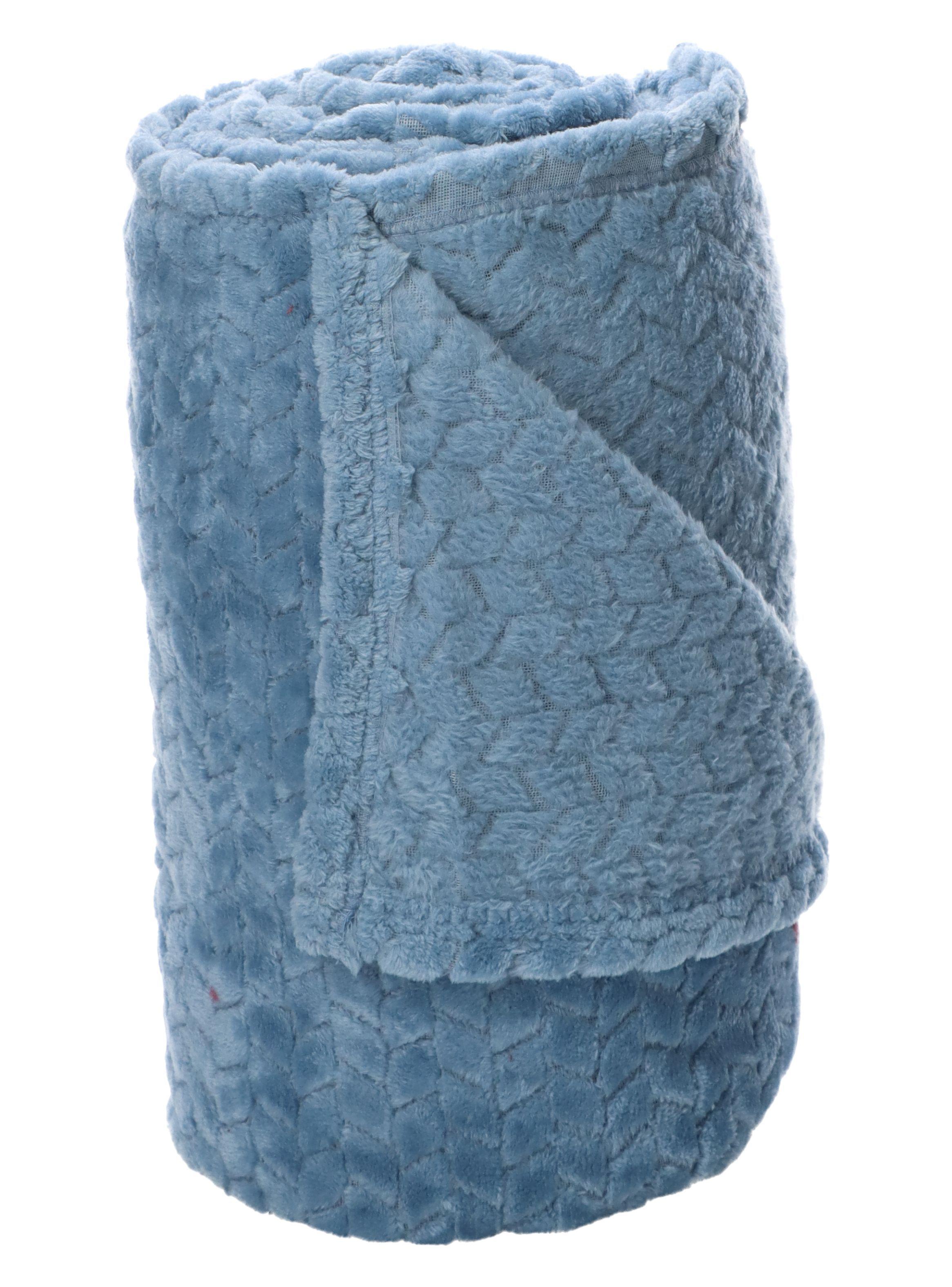 FRAZADA ANDES JACQUARD FLANNEL AZUL KING-0