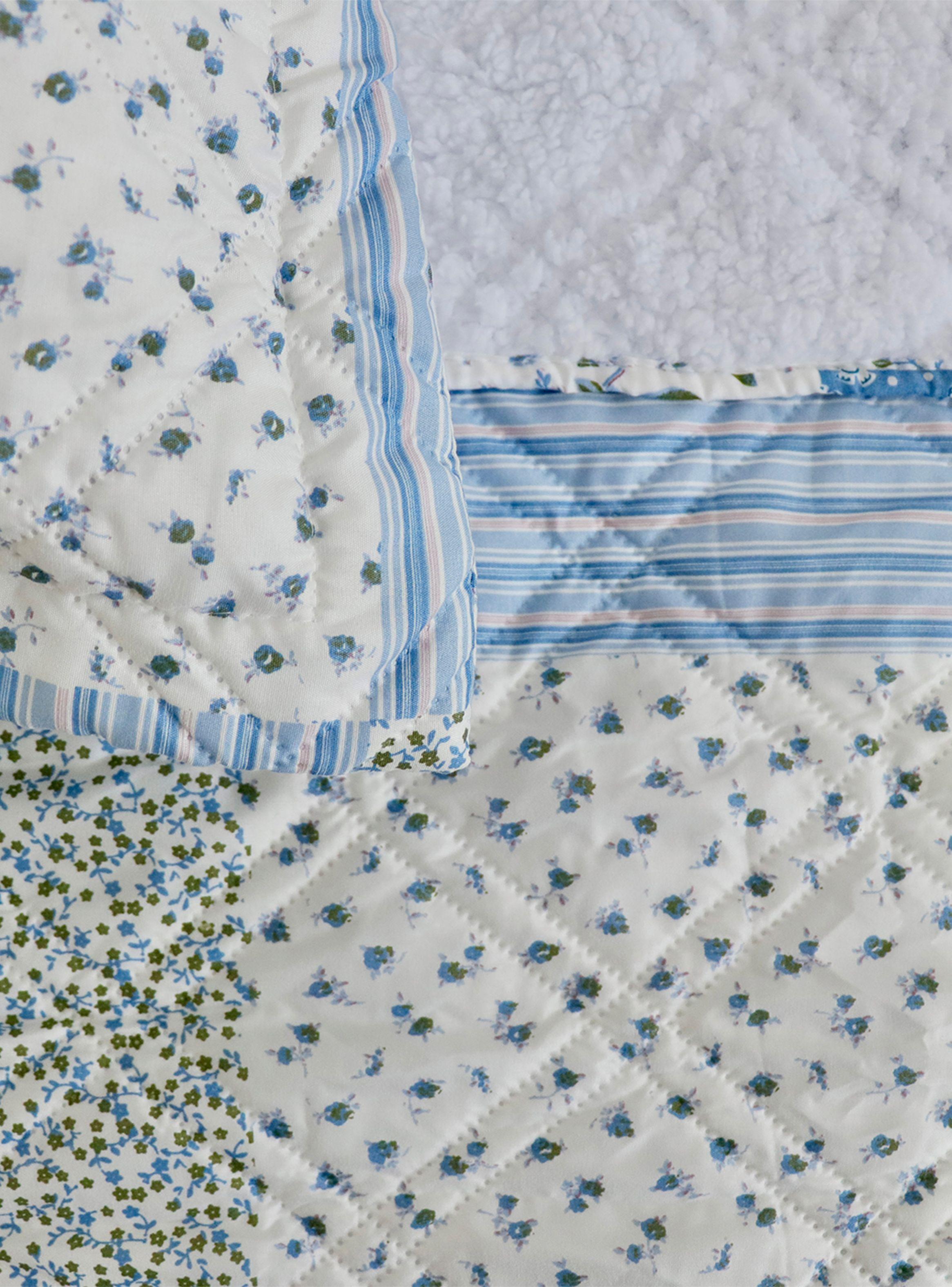 QUILT ANDES SHERPA ESTAMPADO PATCHWORK CELESTE 2 PL-2