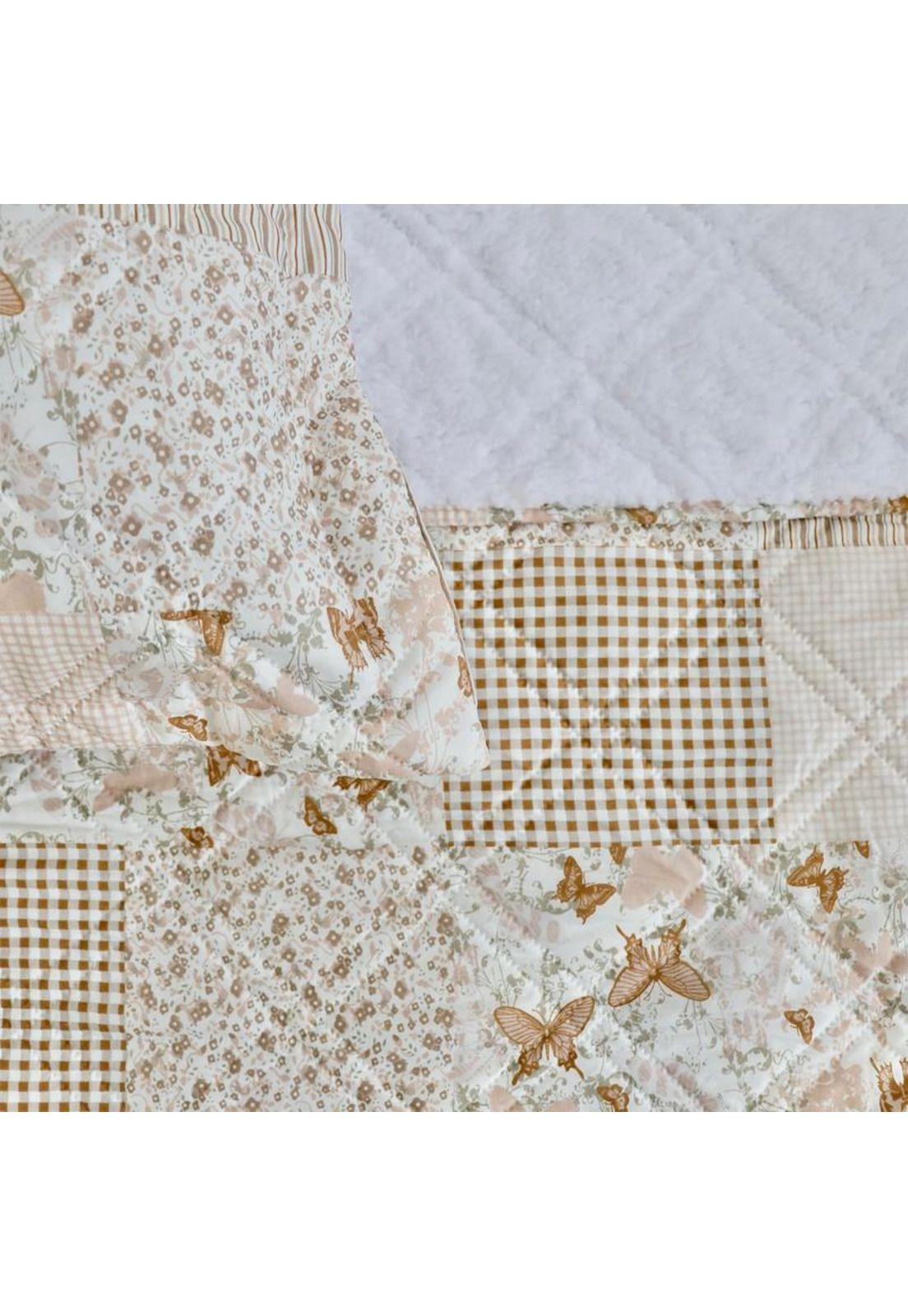 QUILT ANDES SHERPA ESTAMPADO PATCHWORK BEIGE 1.5 P-2