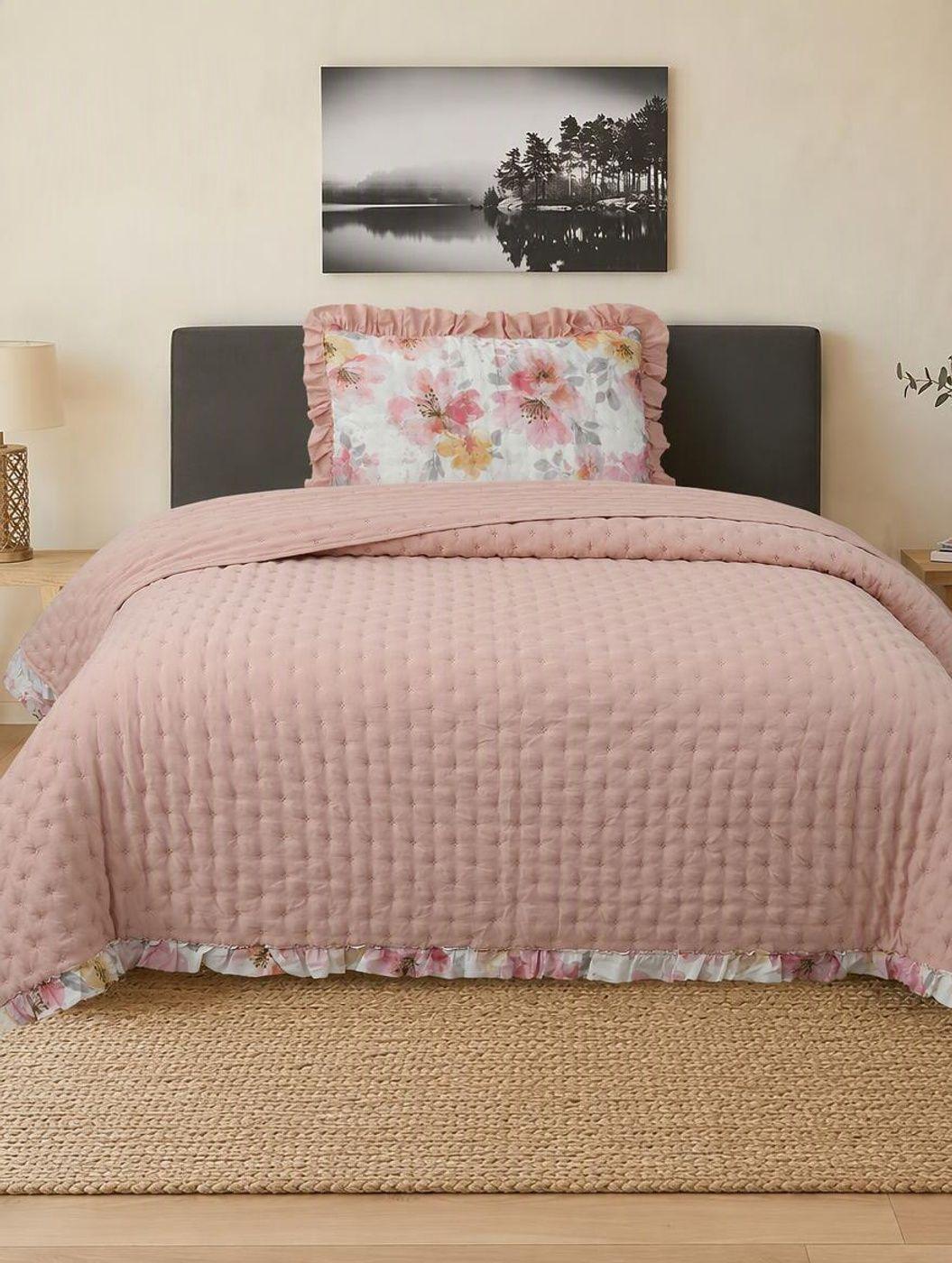 QUILT ANDES RUFFLES ROSA 1.5 PLAZAS-3