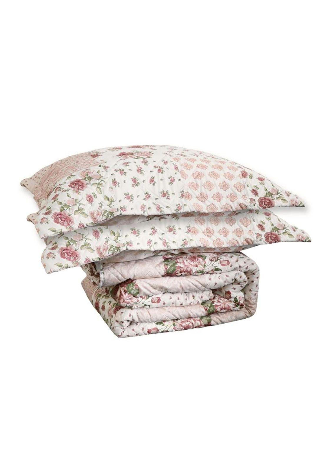 QUILT ANDES SHERPA ESTAMPADO PATCHWORK ROSA 1.5 PL-1