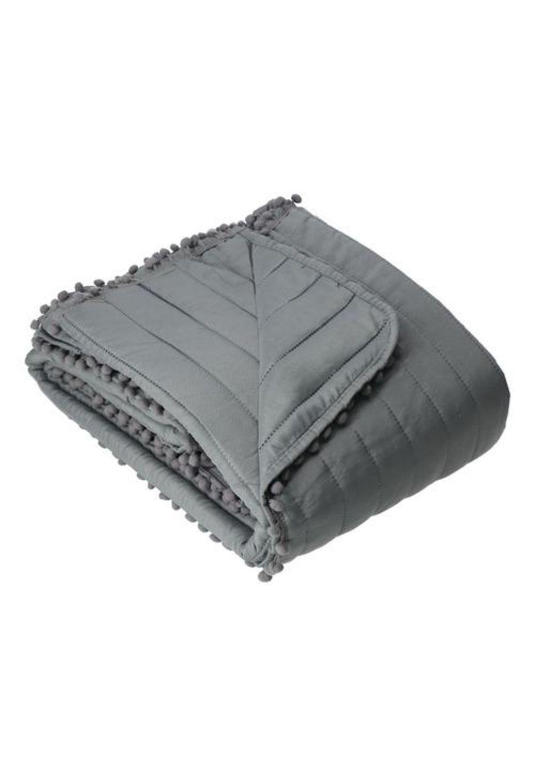 QUILT ANDES POM POM GRIS KING-5