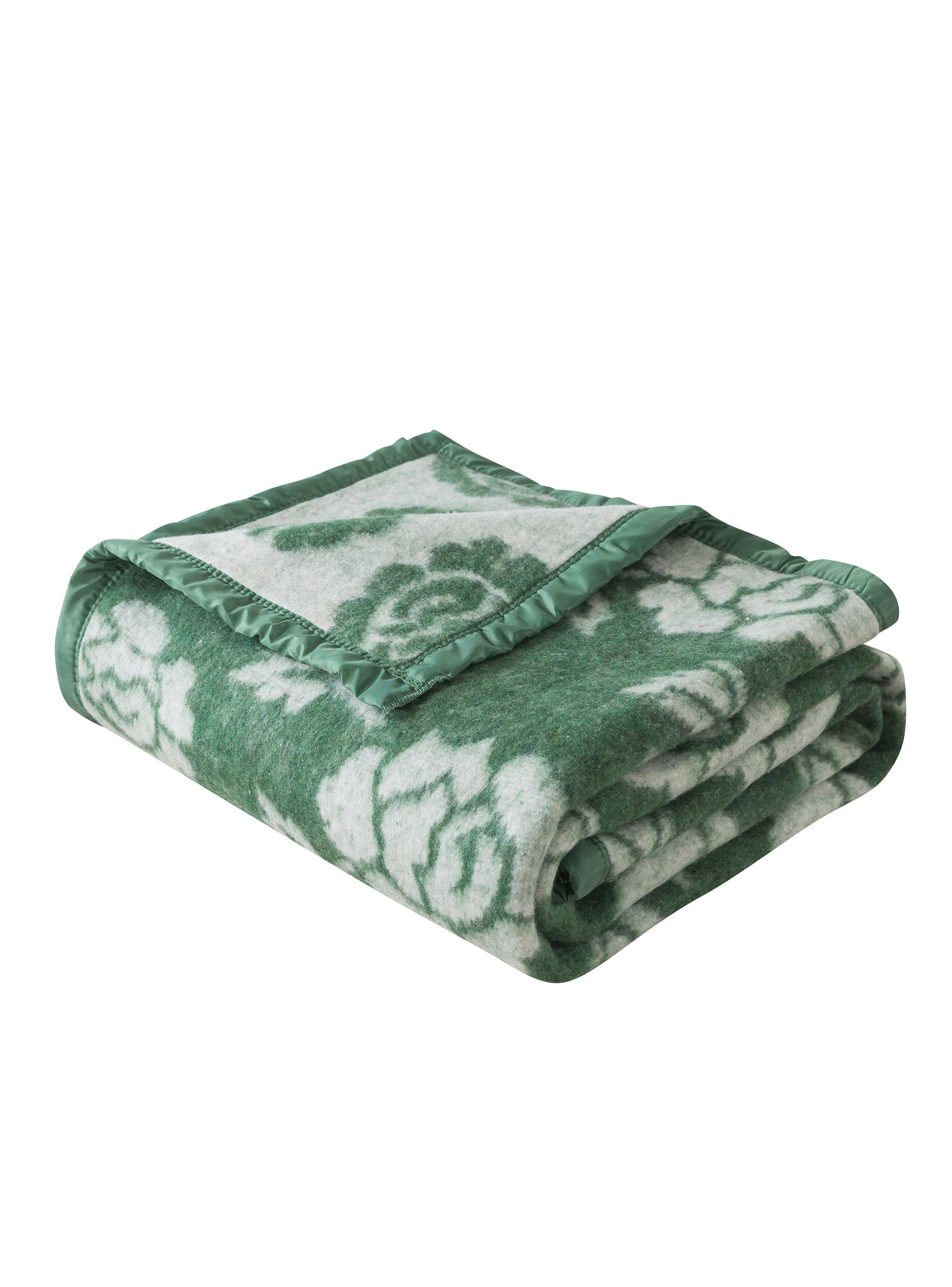 FRAZADAS ANDES CLASSIC JACQUARD VERDE 2 PLAZAS-1