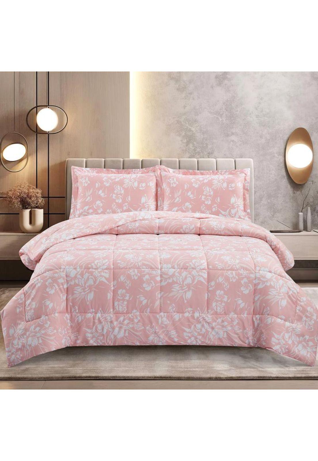 PLUMON ANDES ESTAMPADO FLOR ROSA 26 2 PLAZAS-0