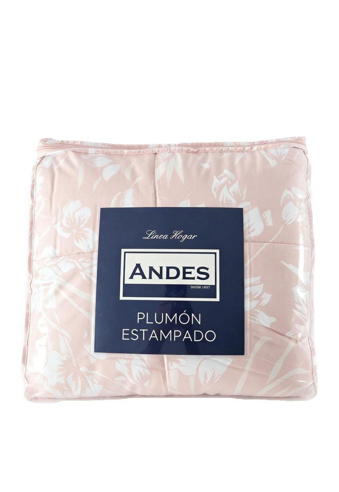 PLUMON ANDES ESTAMPADO FLOR ROSA 26 2 PLAZAS-2