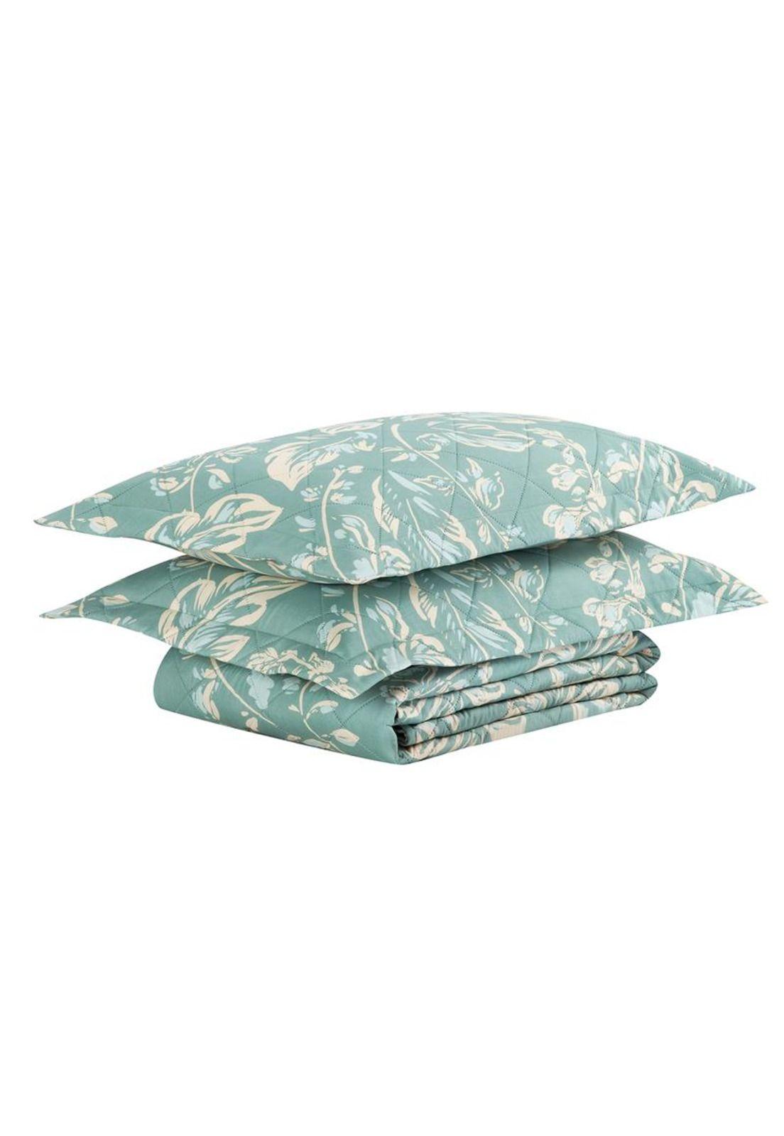 QUILT ANDES ESTAMPADO HOJAS AQUA 1.5 PL-3
