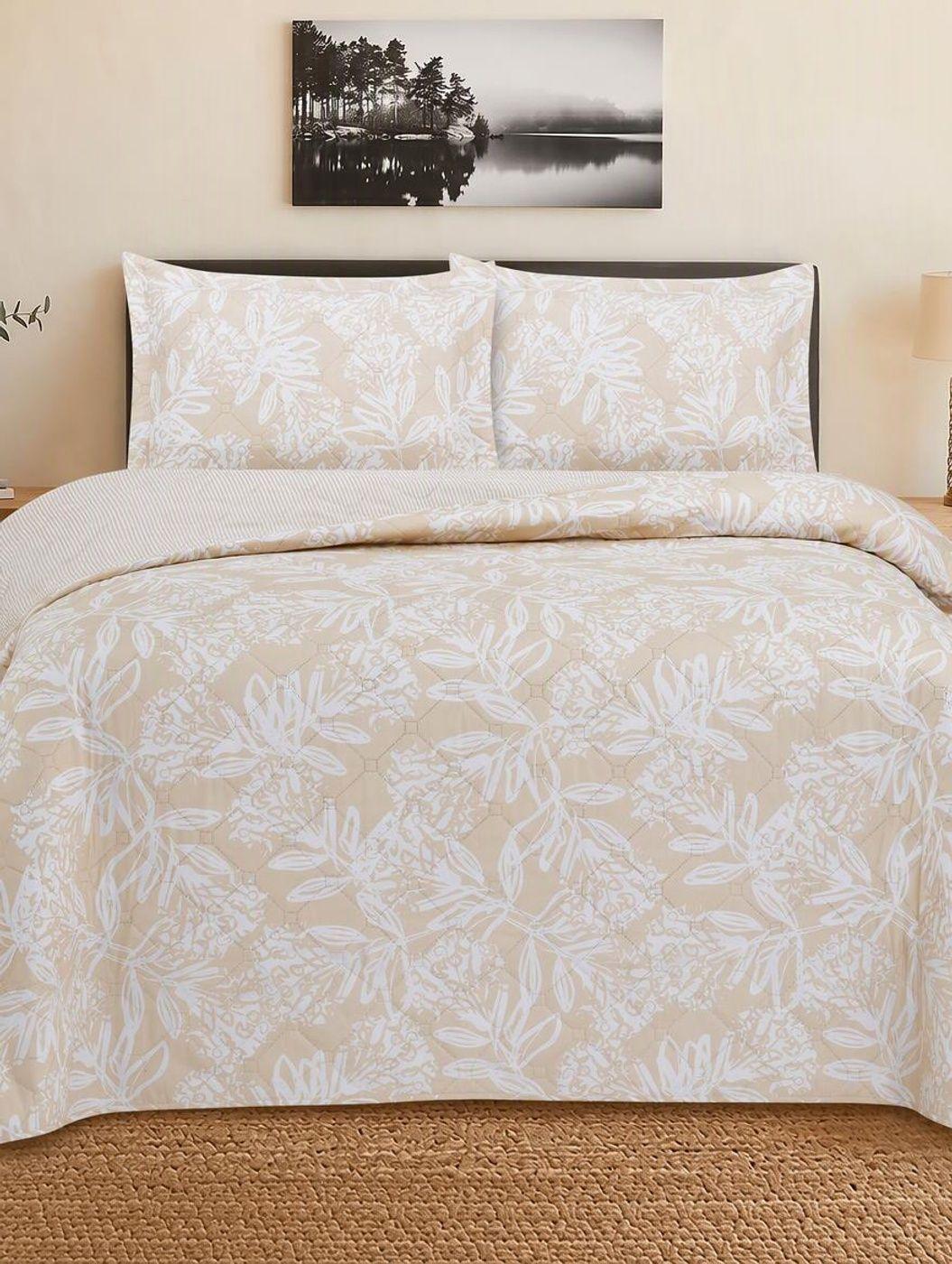 QUILT ANDES PRINTED RAYAS BEIGE 1.5 PLAZAS-2