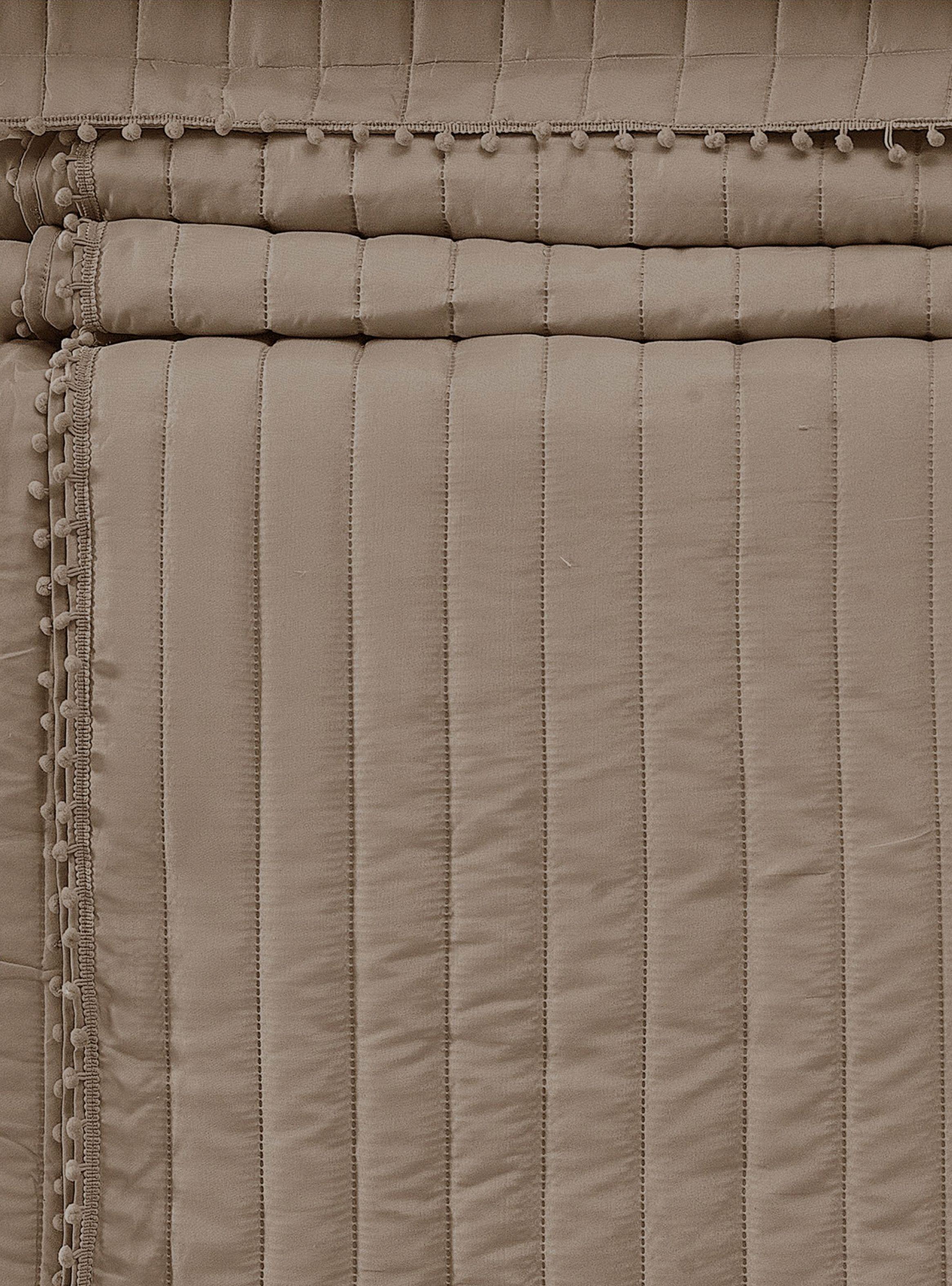 QUILT ANDES POM POM TAUPE 1.5 PLAZAS-2