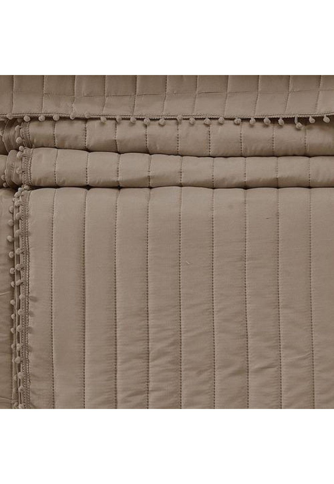 QUILT ANDES POM POM TAUPE 1.5 PLAZAS-3