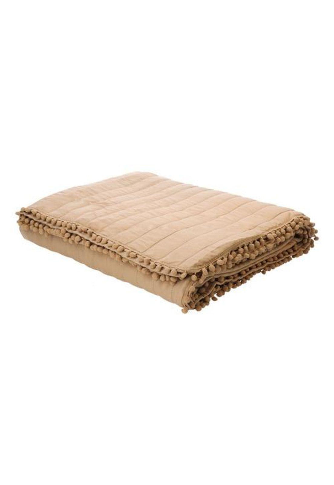 QUILT ANDES POM POM TAUPE 1.5 PLAZAS-5