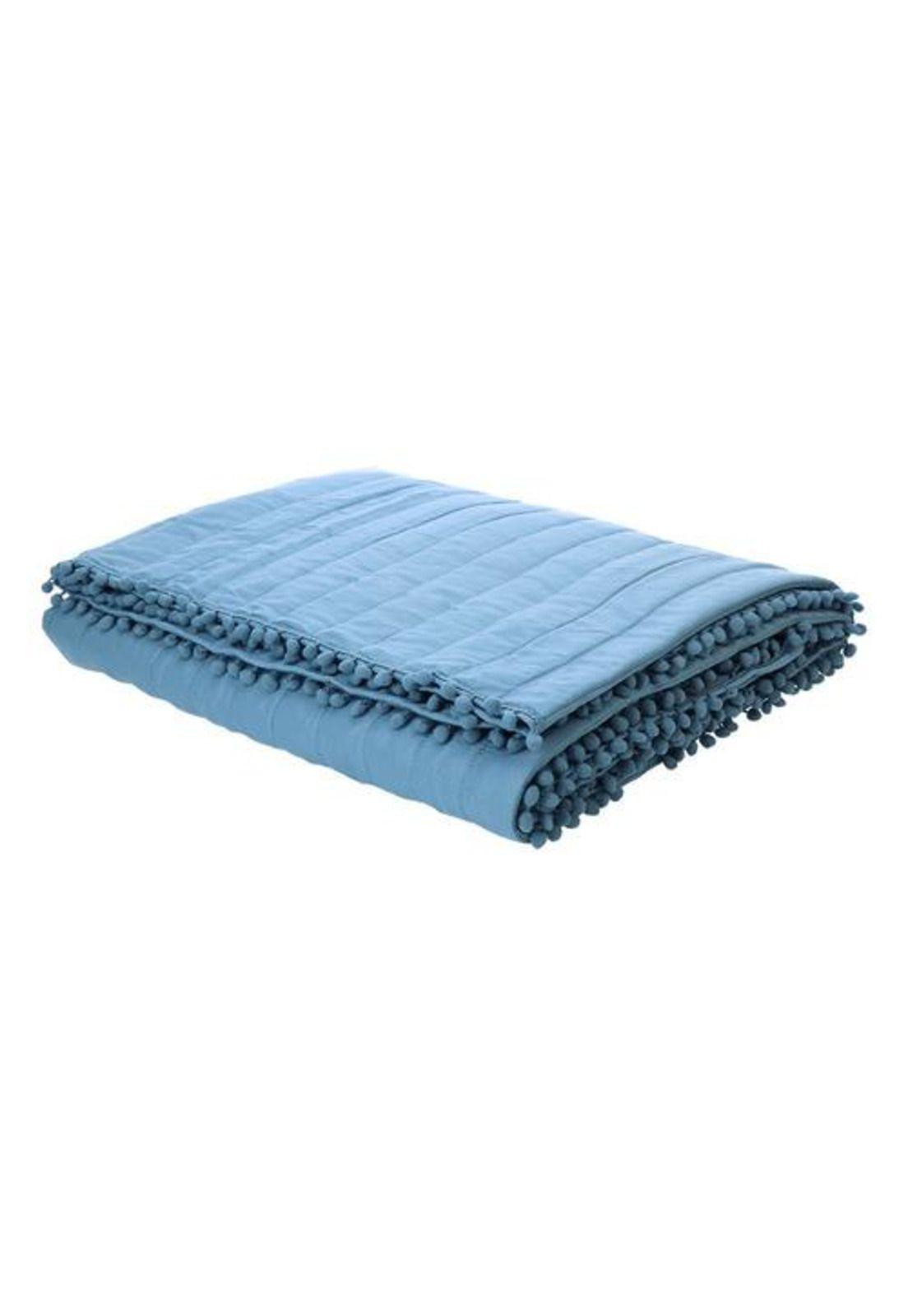 QUILT ANDES POM POM AZUL 2 PLAZAS-2