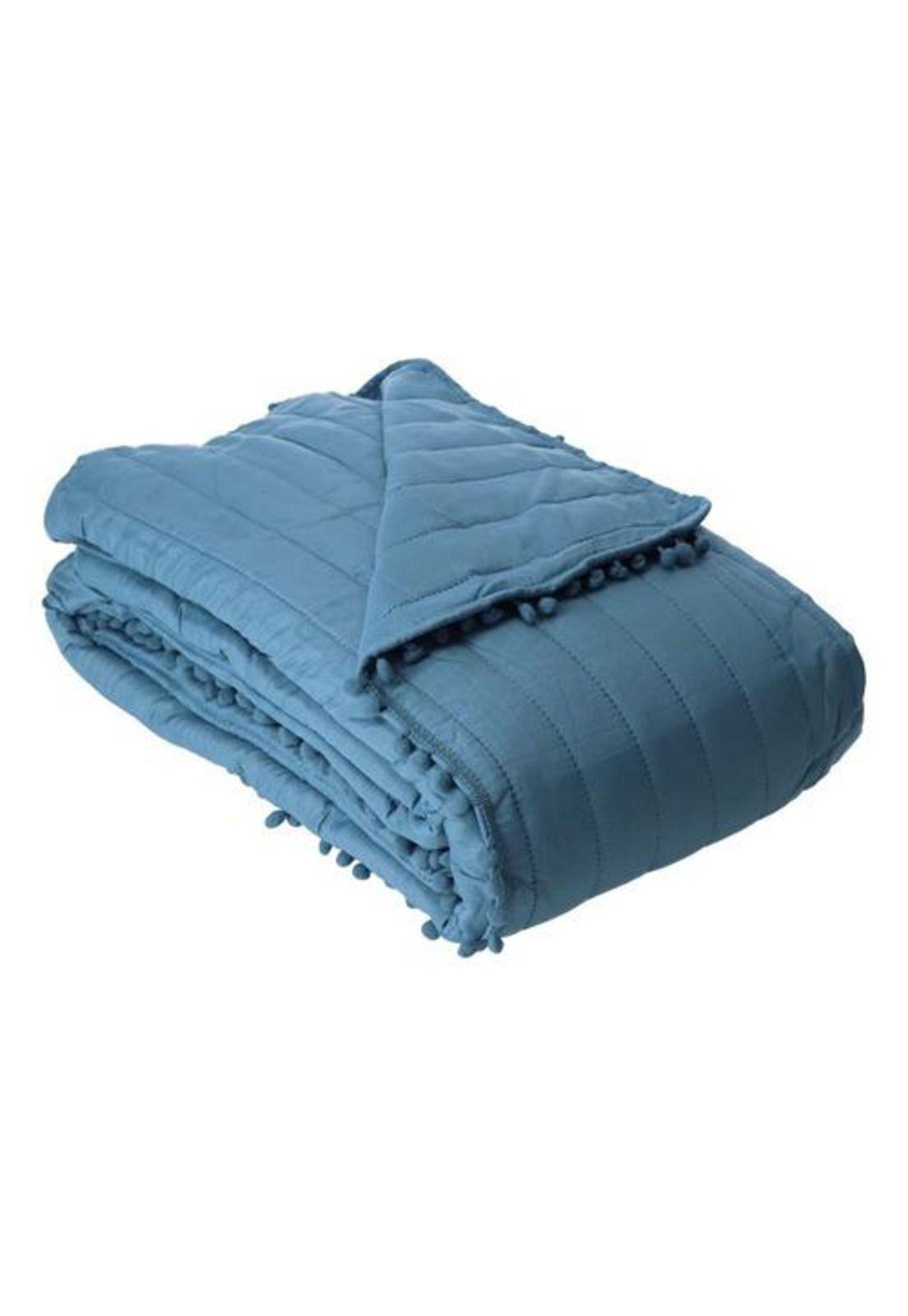 QUILT ANDES POM POM AZUL 2 PLAZAS-3