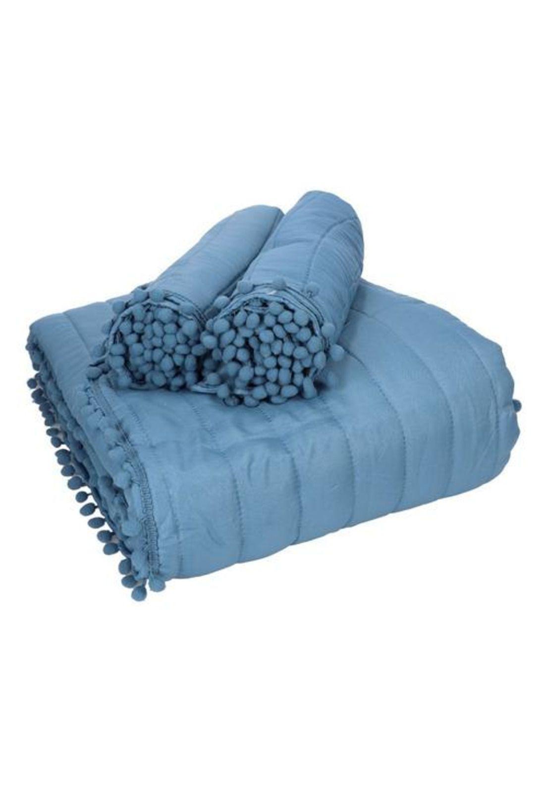 QUILT ANDES POM POM AZUL 2 PLAZAS-4