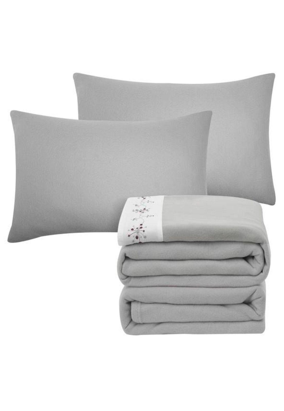 SABANA ANDES POLAR BORDADO FLOR GRIS 1.5 PL-2