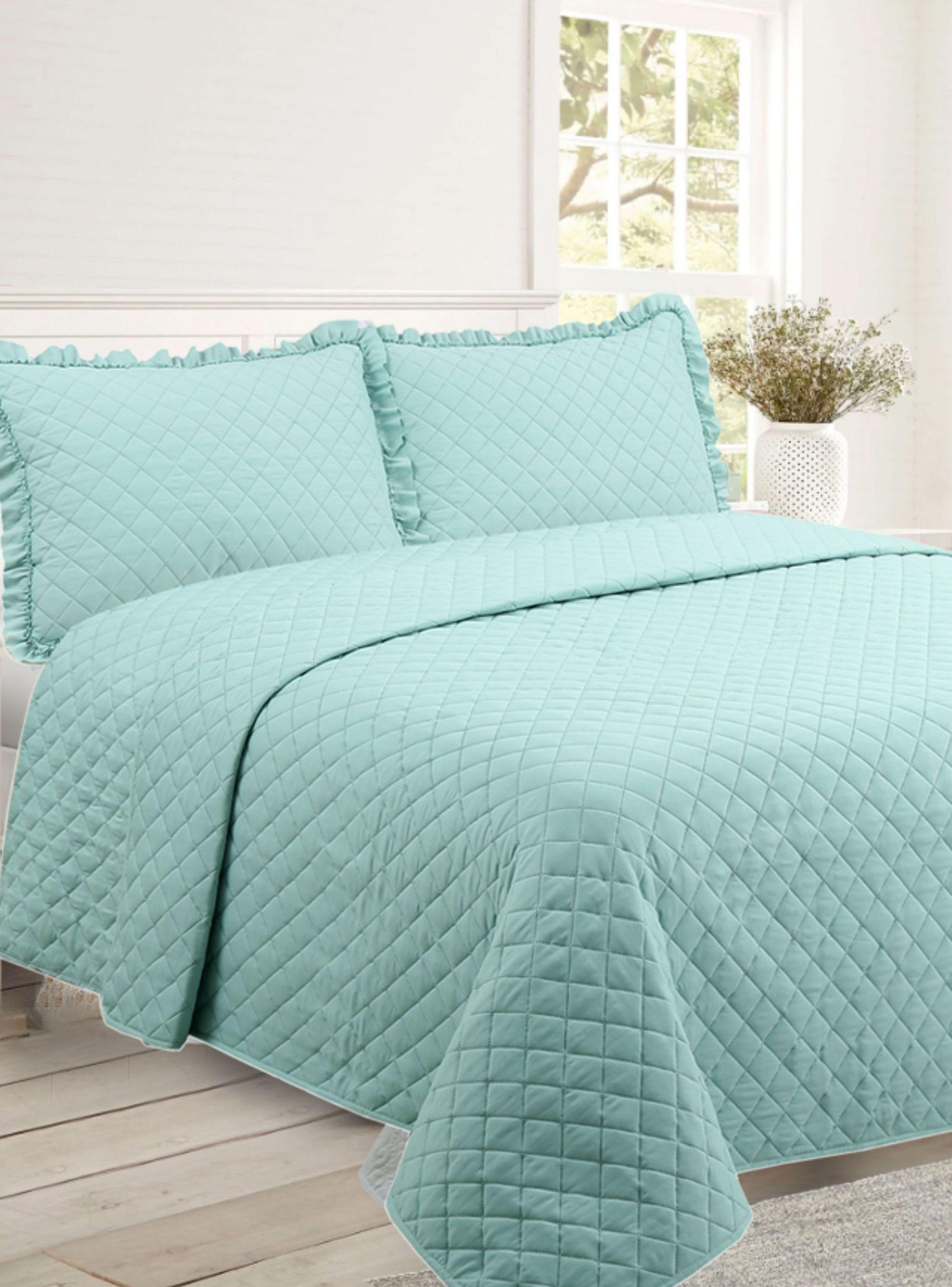 QUILT ROMANTIC 2P AQUA-0