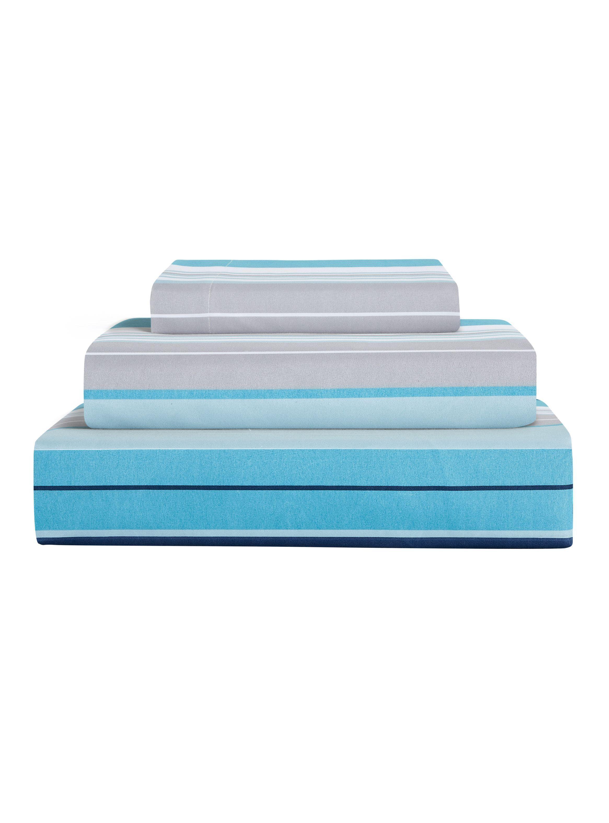 SABANA ANDES MICROFIBRA ESTAMPADA RAYA TURQUESA 2 PLAZA-2