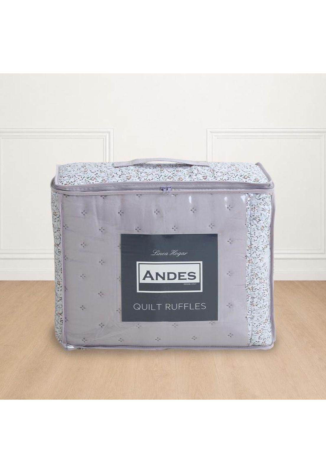 QUILT ANDES RUFFLES LILA 2 PLAZAS-1