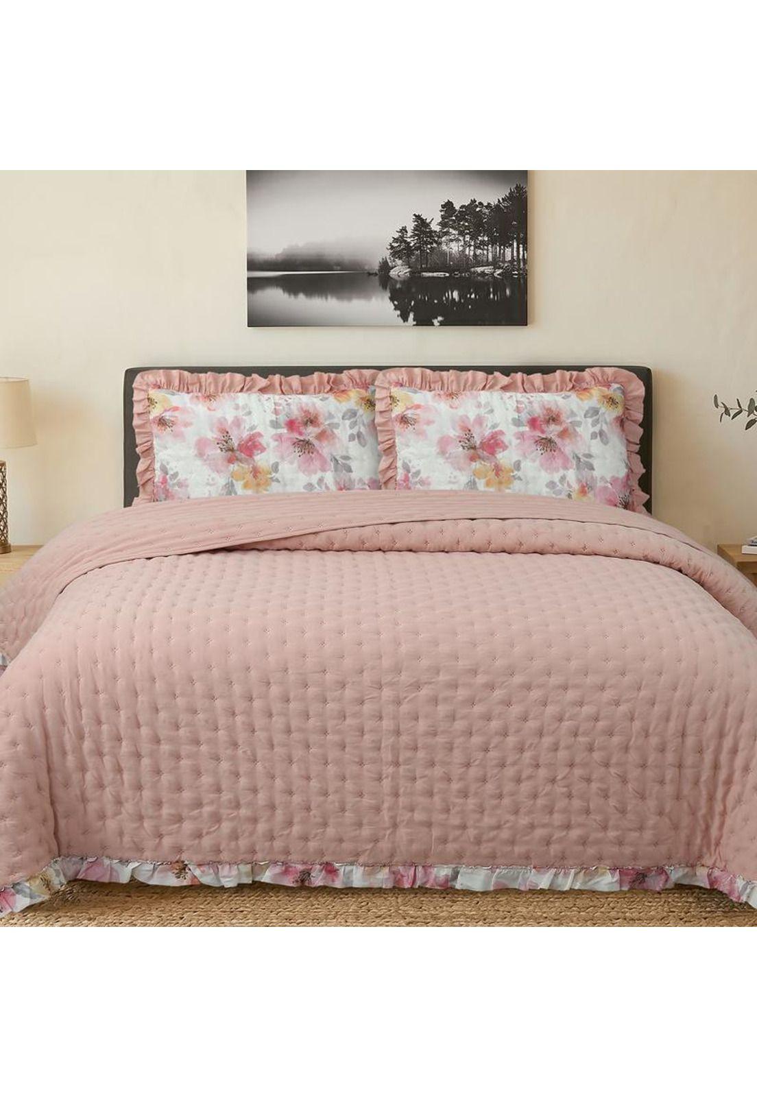 QUILT ANDES RUFFLES ROSA 2 PLAZAS-0