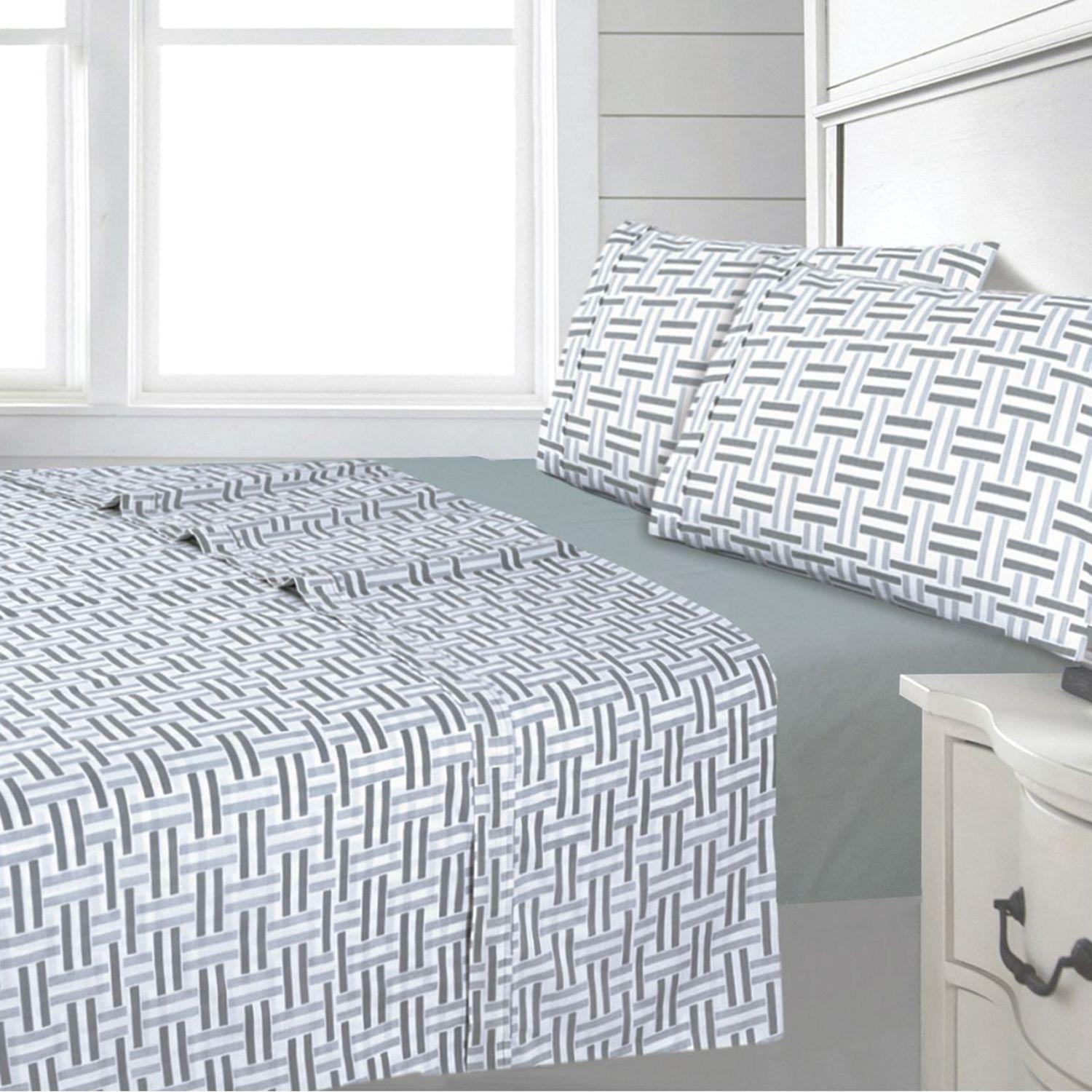 SABANA ANDES 144 HILOS ESTAMPADA GEOMETRICO GRIS 2 PLAZAS-0