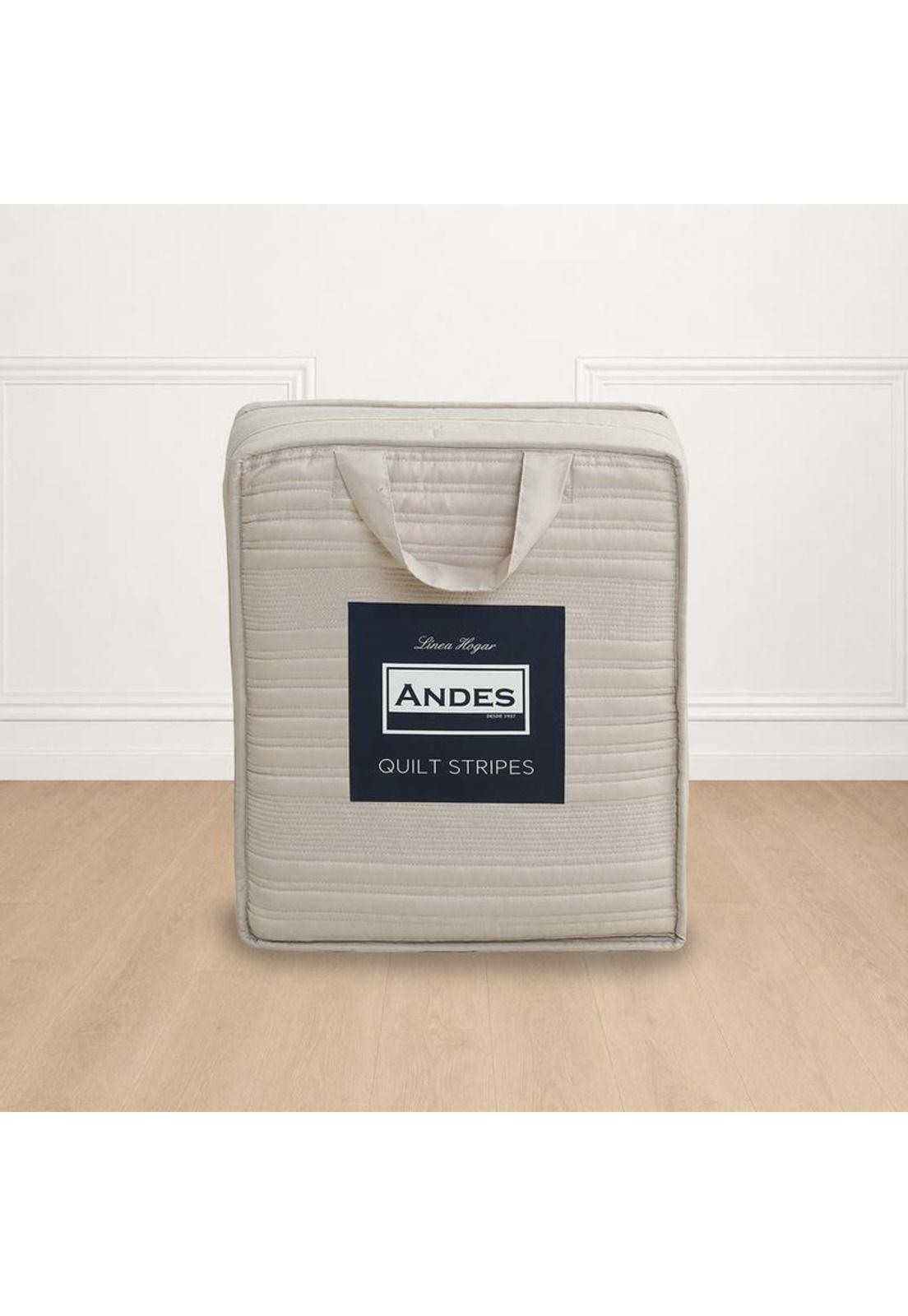 QUILT ANDES STRIPES BEIGE KING-1